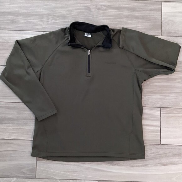 Columbia Olive Green Quarter Zip Pullover - Picture 1 of 6